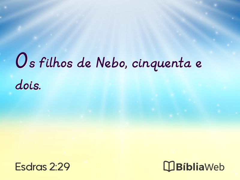 Esdras 2:29 em imagem para compartilhar