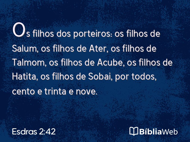Esdras 2:42 em imagem para compartilhar
