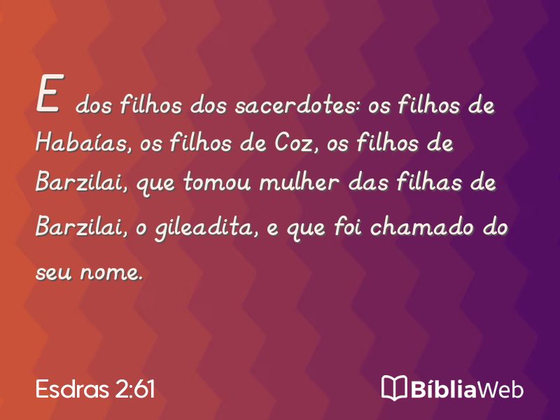 Esdras 2:61 em imagem para compartilhar