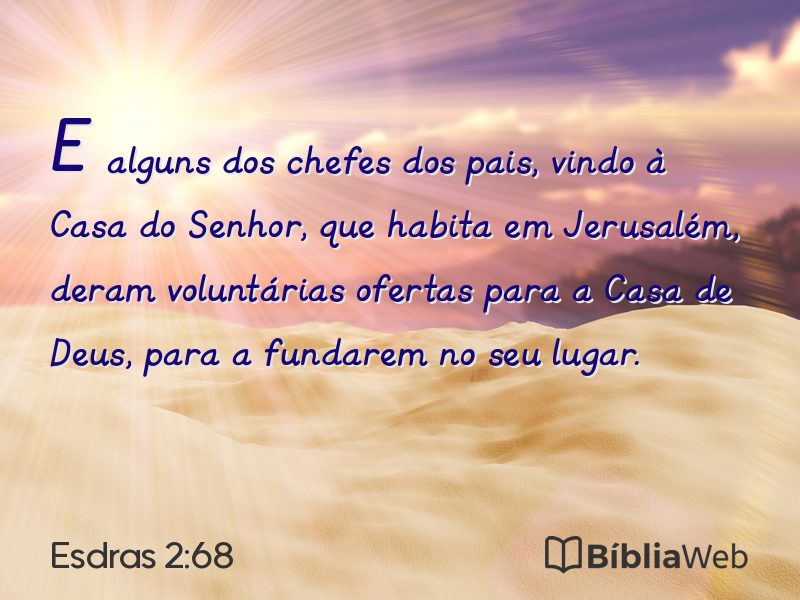 Esdras 2:68 em imagem para compartilhar
