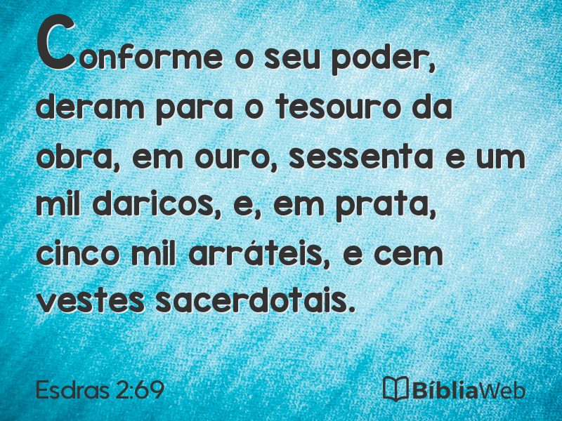 Esdras 2:69 em imagem para compartilhar