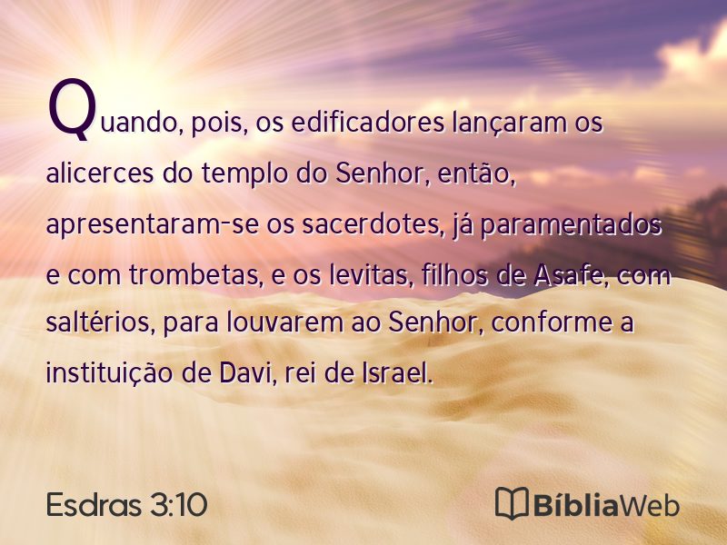 Esdras 3:10 em imagem para compartilhar