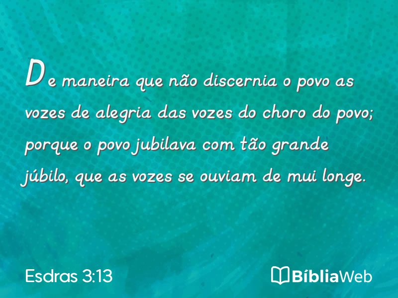 Esdras 3:13 em imagem para compartilhar