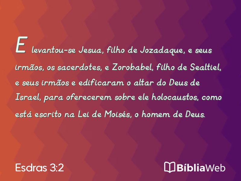 Esdras 3:2 em imagem para compartilhar