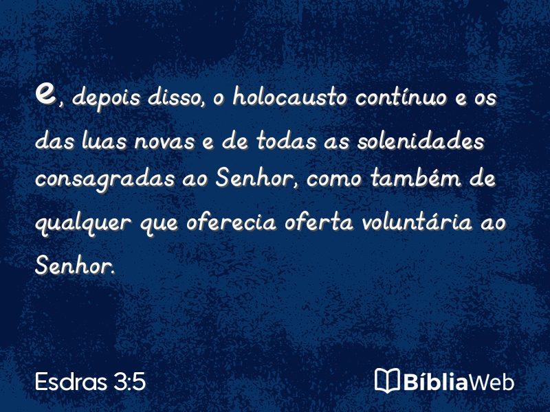 Esdras 3:5 em imagem para compartilhar