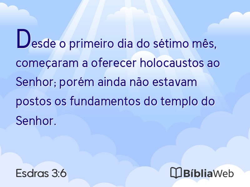 Esdras 3:6 em imagem para compartilhar