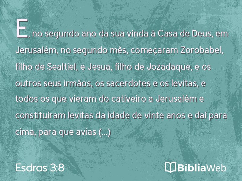 Esdras 3:8 em imagem para compartilhar
