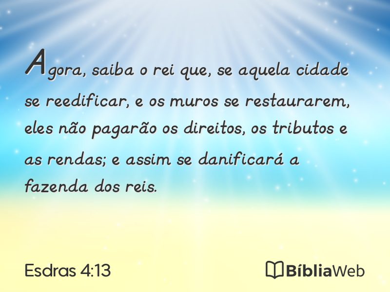 Esdras 4:13 em imagem para compartilhar