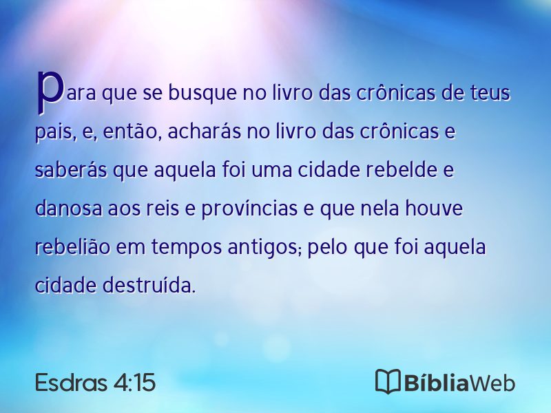 Esdras 4:15 em imagem para compartilhar