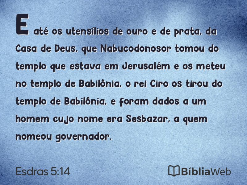 Esdras 5:14 em imagem para compartilhar