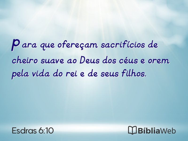 Esdras 6:10 em imagem para compartilhar