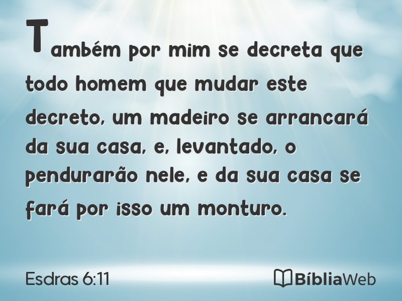 Esdras 6:11 em imagem para compartilhar