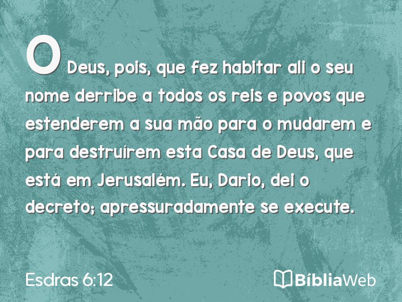 Esdras 6:12 em imagem para compartilhar