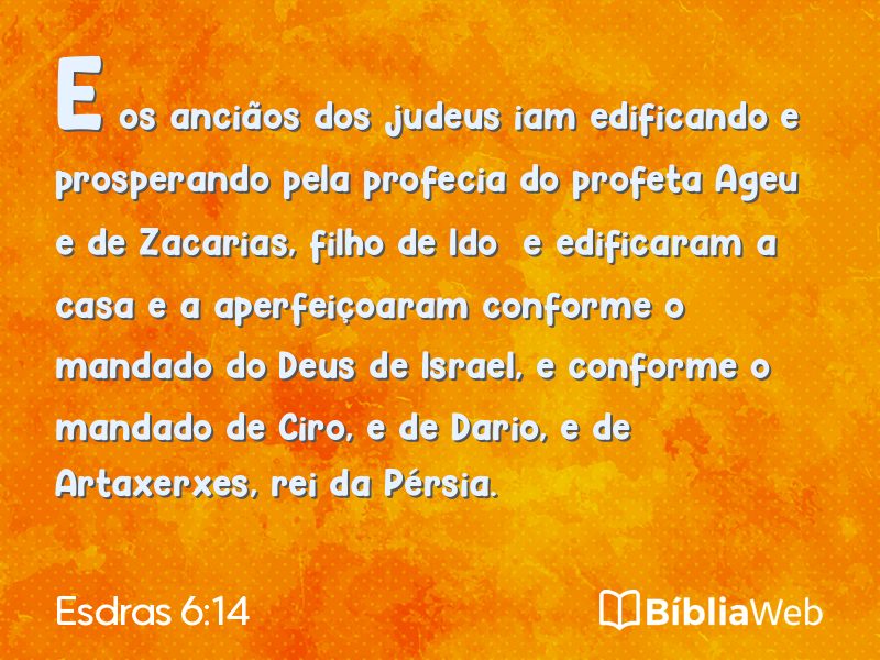 Esdras 6:14 em imagem para compartilhar