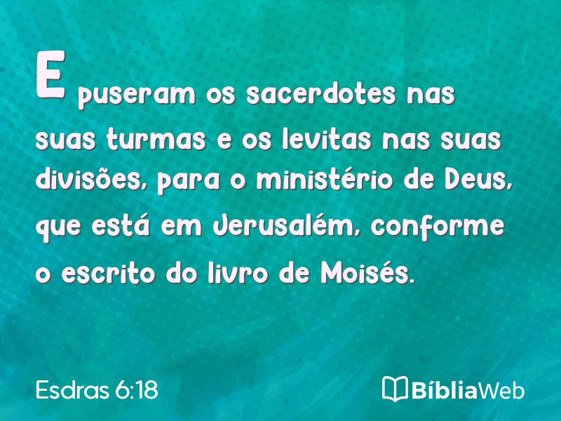 Esdras 6:18 em imagem para compartilhar