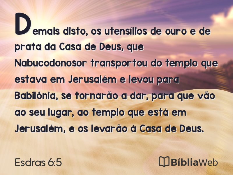 Esdras 6:5 em imagem para compartilhar