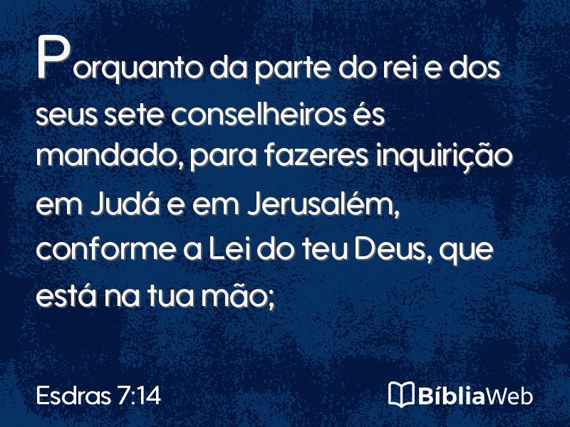Esdras 7:14 em imagem para compartilhar