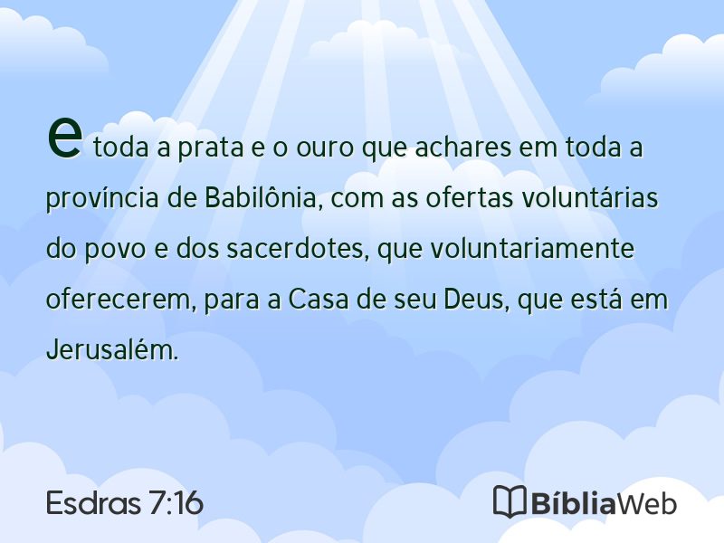 Esdras 7:16 em imagem para compartilhar