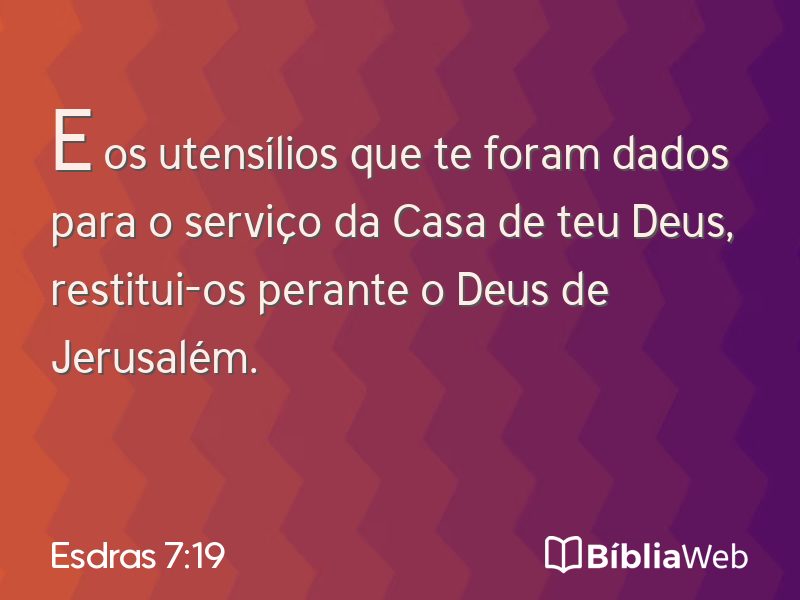 Esdras 7:19 em imagem para compartilhar