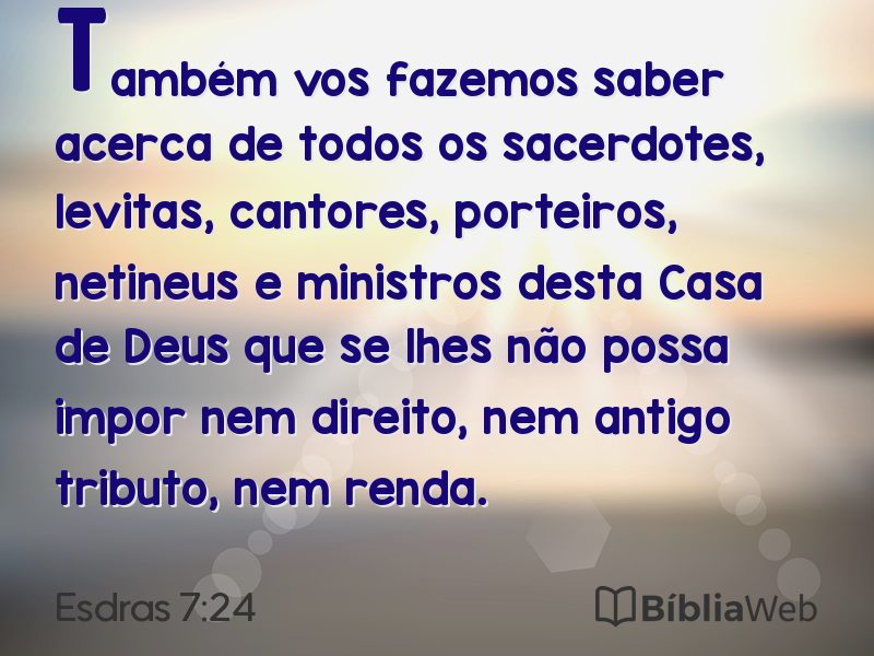 Esdras 7:24 em imagem para compartilhar