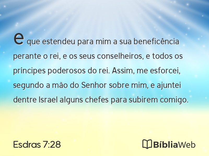 Esdras 7:28 em imagem para compartilhar