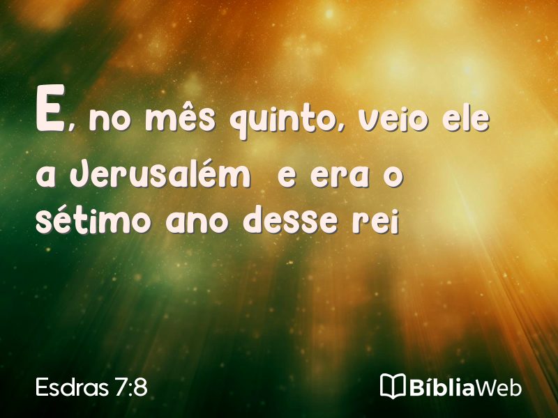 Esdras 7:8 em imagem para compartilhar