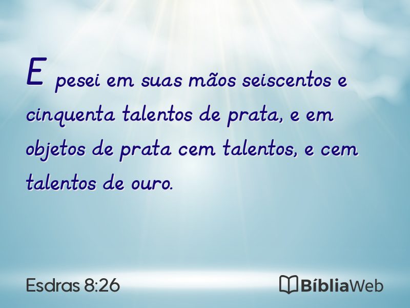 Esdras 8:26 em imagem para compartilhar