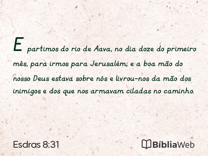 Esdras 8:31 em imagem para compartilhar