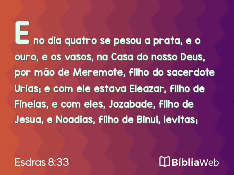 Esdras 8:33 em imagem para compartilhar