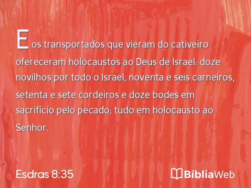 Esdras 8:35 em imagem para compartilhar
