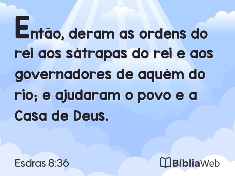 Esdras 8:36 em imagem para compartilhar
