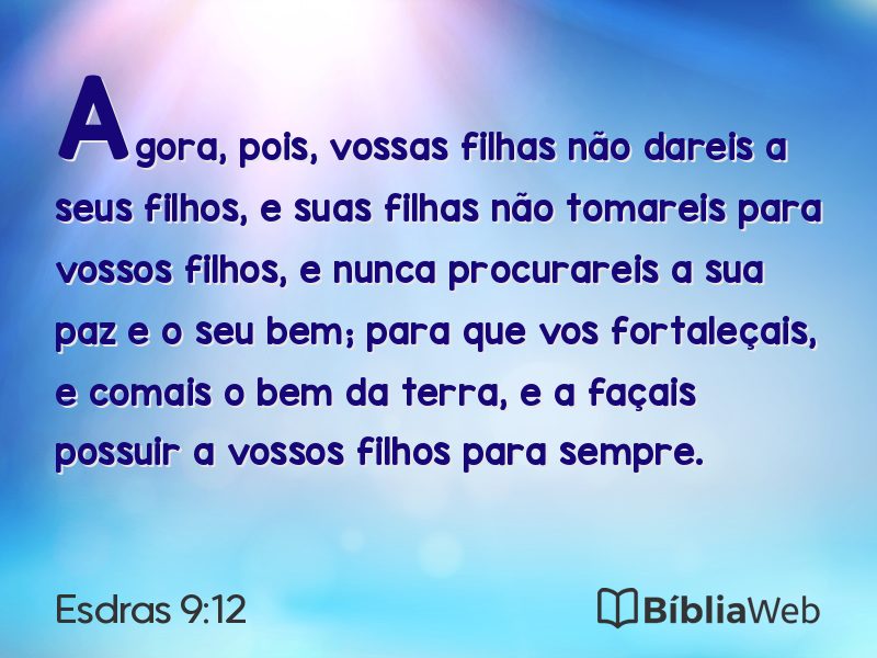 Esdras 9:12 em imagem para compartilhar