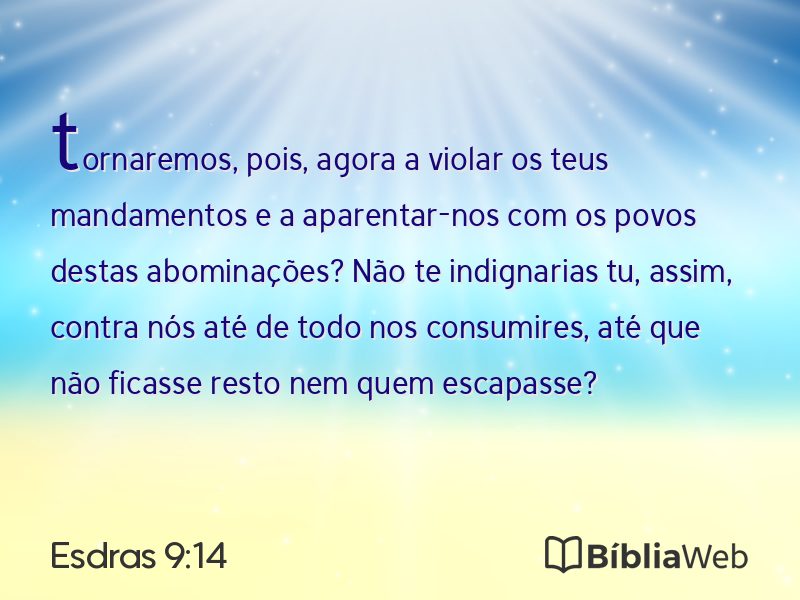Esdras 9:14 em imagem para compartilhar