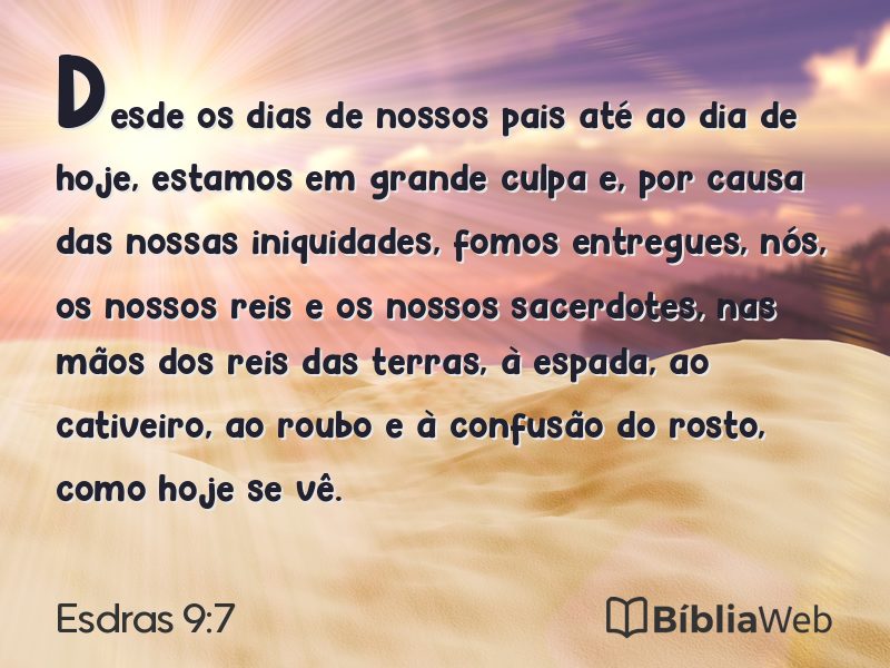 Esdras 9:7 em imagem para compartilhar