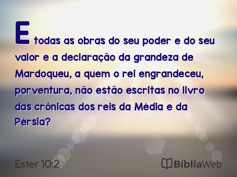 Ester 10:2 em imagem para compartilhar