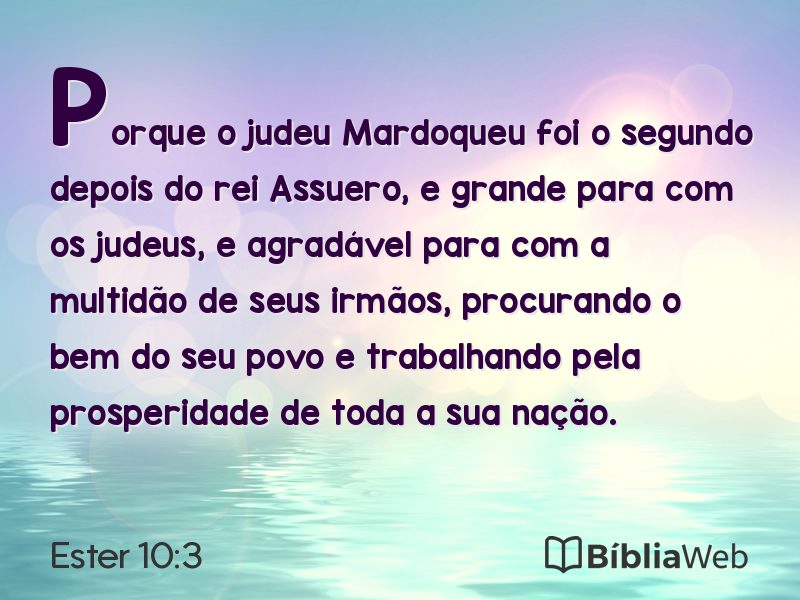 Ester 10:3 em imagem para compartilhar