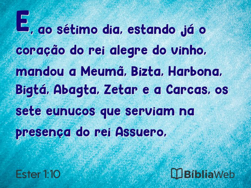 Ester 1:10 em imagem para compartilhar