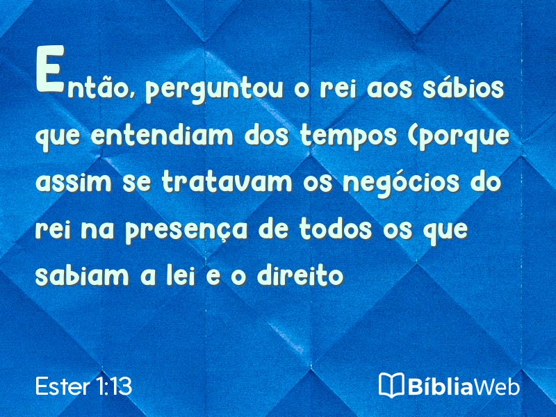 Ester 1:13 em imagem para compartilhar