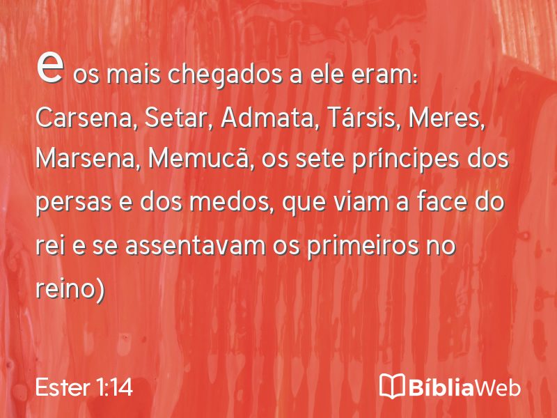 Ester 1:14 em imagem para compartilhar