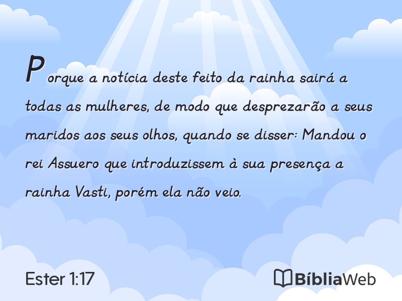 Ester 1:17 em imagem para compartilhar