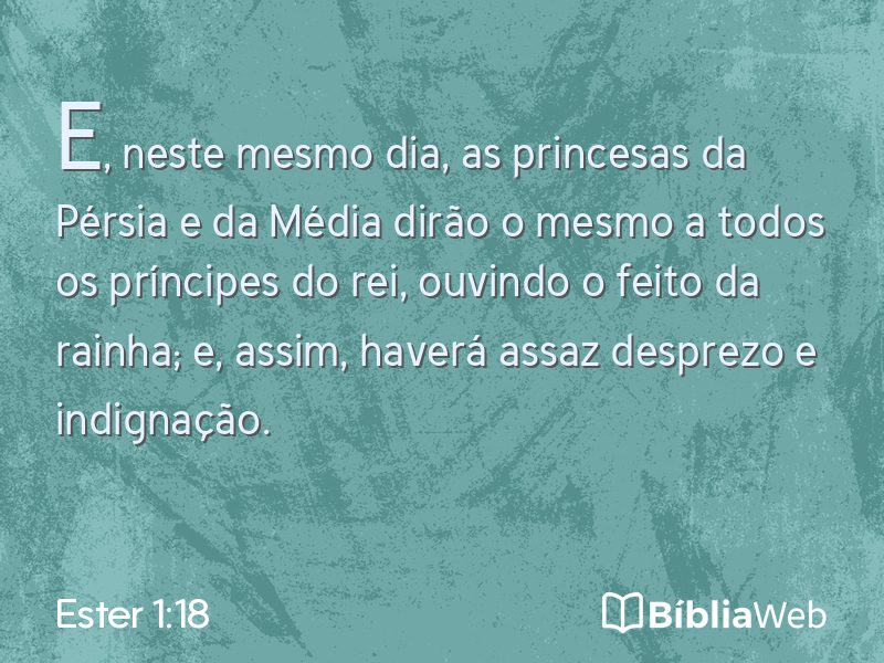 Ester 1:18 em imagem para compartilhar