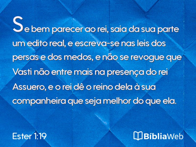 Ester 1:19 em imagem para compartilhar