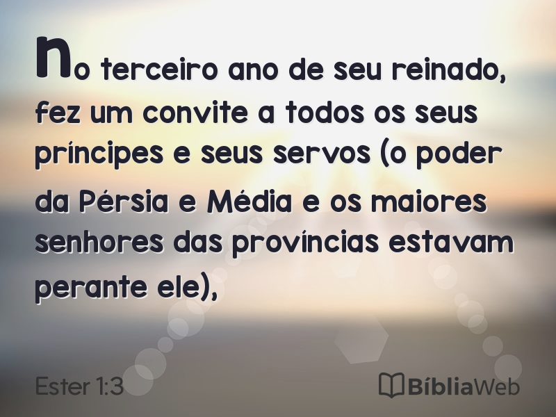 Ester 1:3 em imagem para compartilhar