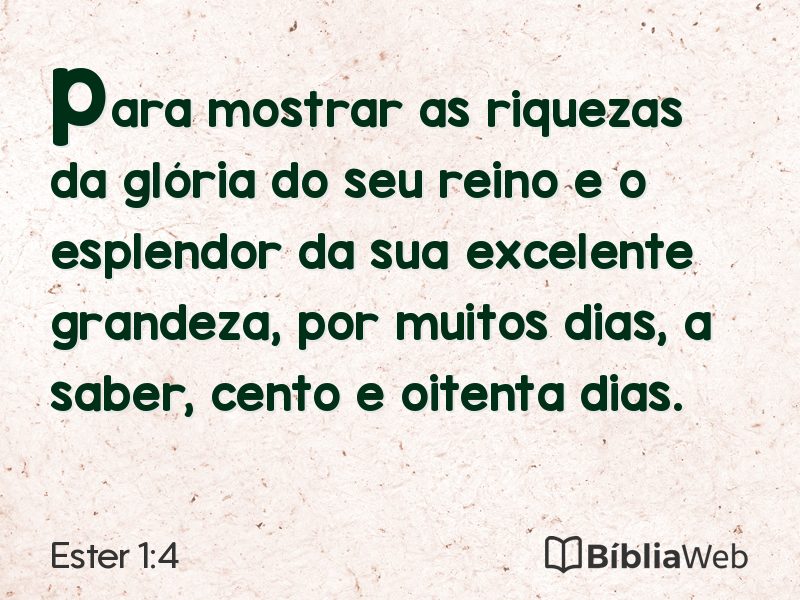 Ester 1:4 em imagem para compartilhar