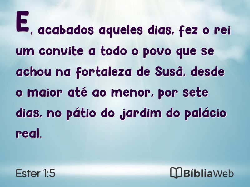 Ester 1:5 em imagem para compartilhar