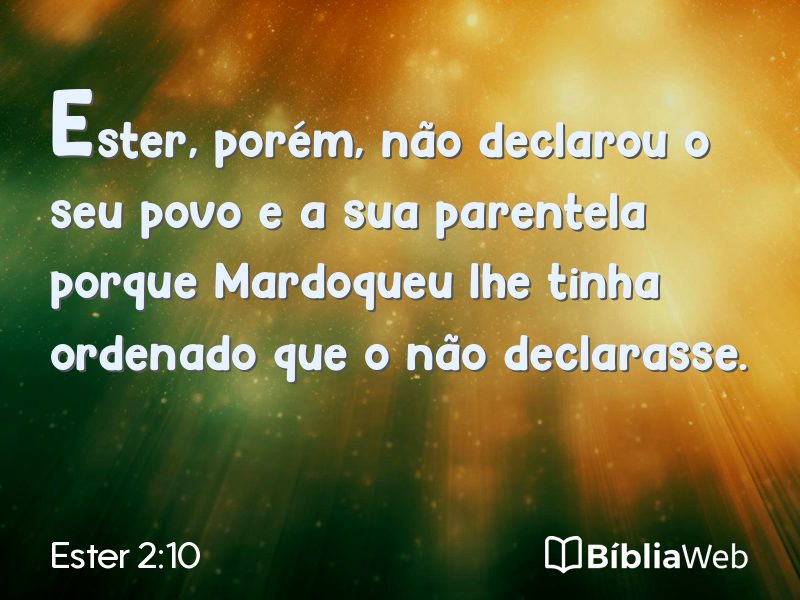 Ester 2:10 em imagem para compartilhar