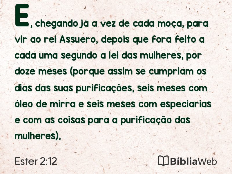 Ester 2:12 em imagem para compartilhar