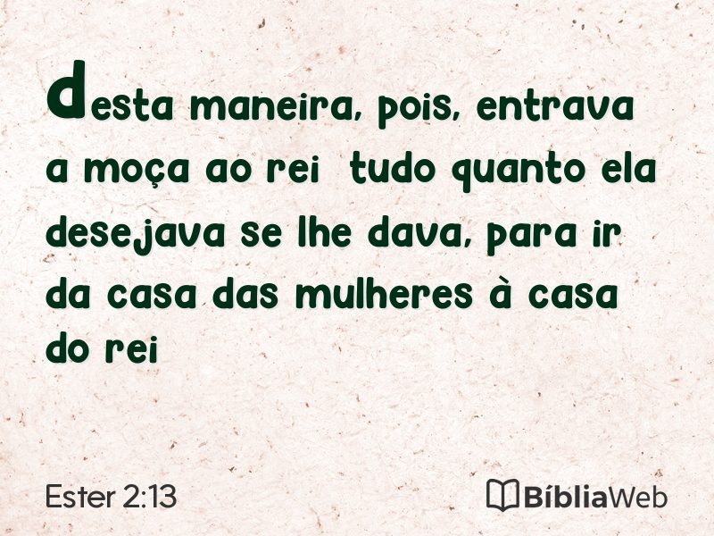 Ester 2:13 em imagem para compartilhar