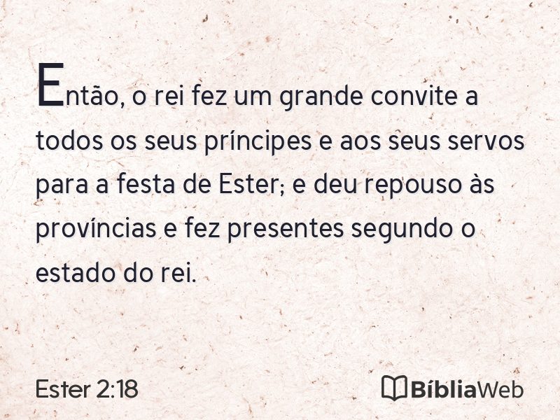 Ester 2:18 em imagem para compartilhar