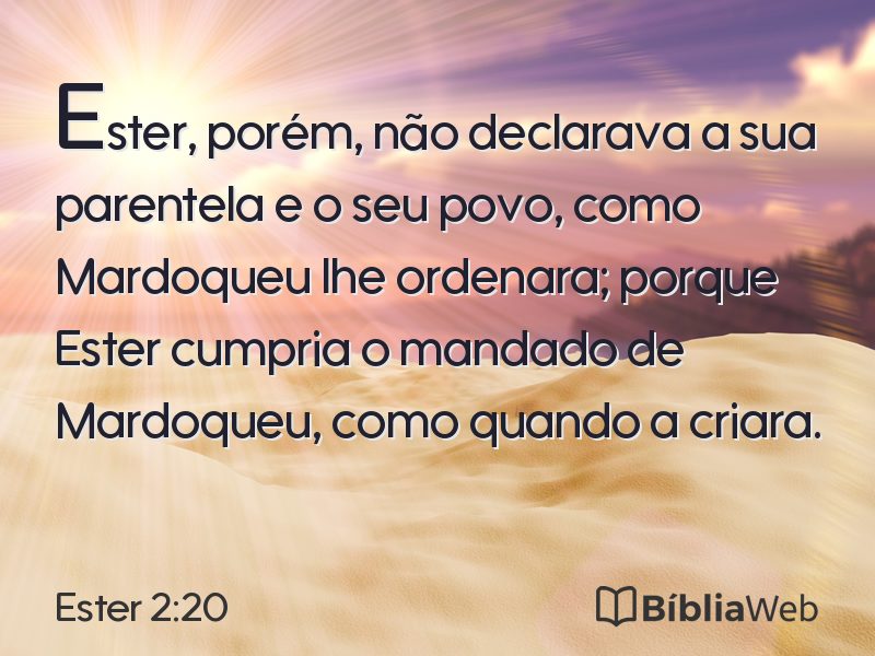 Ester 2:20 em imagem para compartilhar